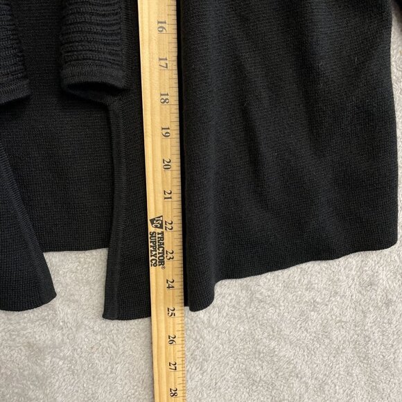 Loft Merino Wool Blend Women's Size M Black Open front Cardigan Sweater - Picture 2 of 7